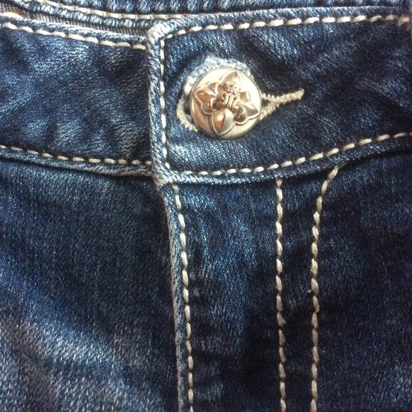 Miss Me Dark Wash Flap Pockets Mid Rise Boot Western Boho Denim Jeans Size 30* - Picture 10 of 10